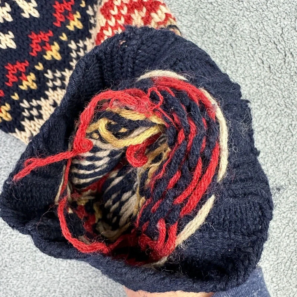 Vintage Abercrombie Fitch Sweater Mens S Fair Isle Knit Wool Birds Eye READ